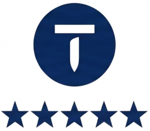Thumbtack Pro badge with 5 stars, verifying GRIT Roofing as a top-rated service provider.